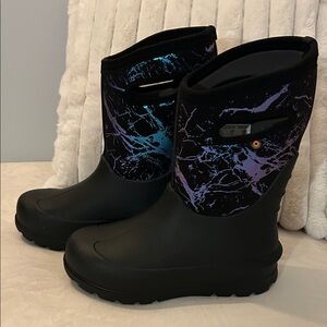 EUC Bogs Neo Classic Metallic Mountain Black Multi- Unisex